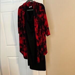 Red and Black Dress with Jacket